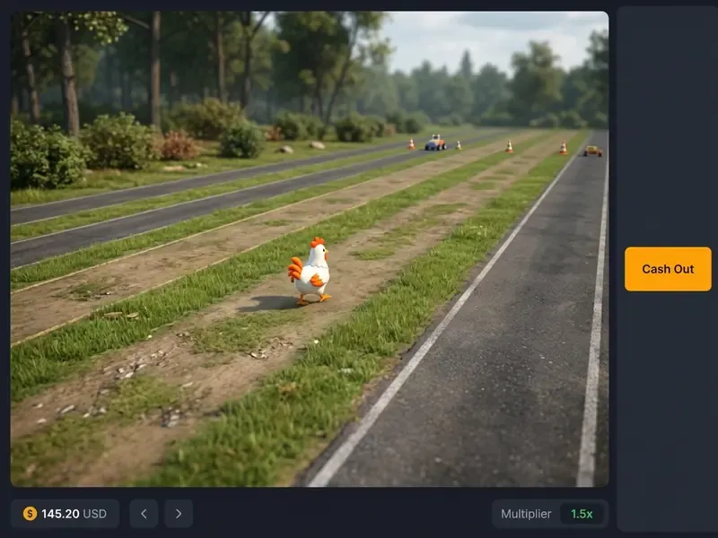 Interfaz de Chicken Cross en Rainbet